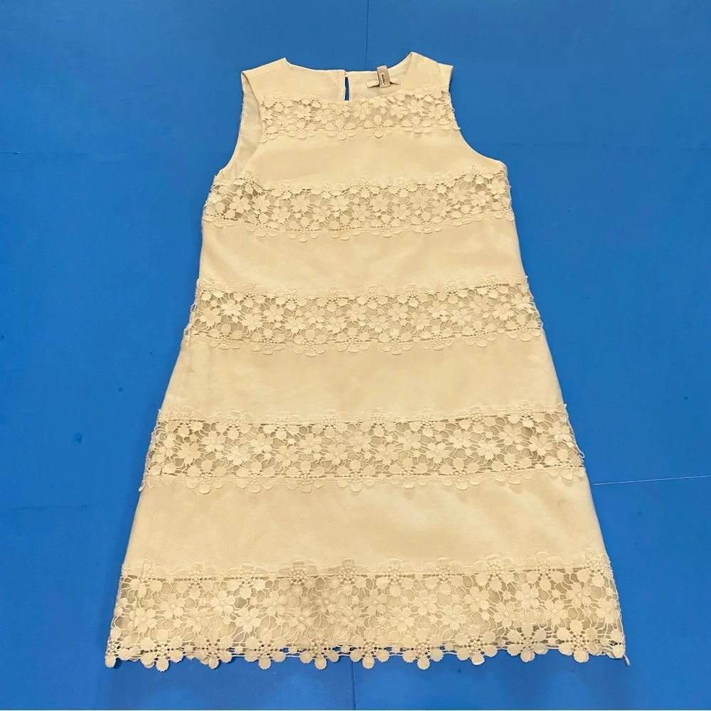 J. Crew Cream Lace Sleeveless Dress